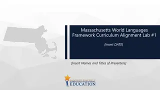 Massachusetts World Languages Curriculum Alignment Lab #1 Review
