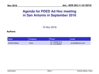 IEEE 802.11-16/1307r6 PDED Ad Hoc Meeting Summary