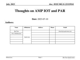 Wireless Communication Innovations for AMP IoT Devices