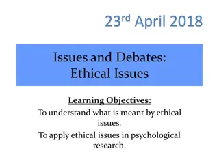 Understanding Ethical Issues in Psychological Research