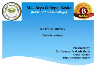 Dr. Anuany Prakash Sinha Presents Sovereignty at M.L. Arya College