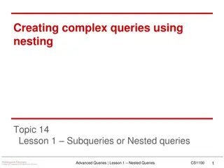 Advanced Queries Using Nested Subqueries in Database Design