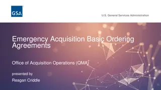 Emergency Acquisition Basic Ordering Agreements by U.S. General Services Administration