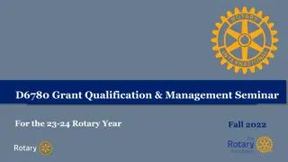 Grant Qualification & Management Seminar Fall 2022 - Rotary District 6780