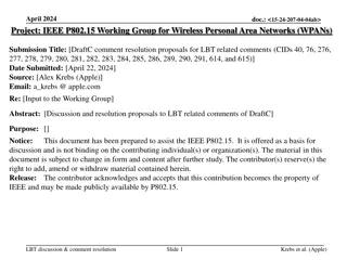 IEEE P802.15 Working Group DraftC Comment Resolution Proposals