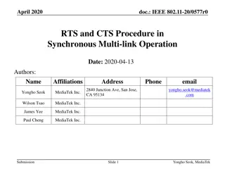 IEEE 802.11-20/0577r0 RTS and CTS Procedure in Synchronous Multi-link Operation Summary