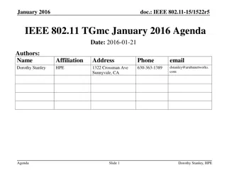 IEEE 802.11 TGmc January 2016 Meeting Agenda