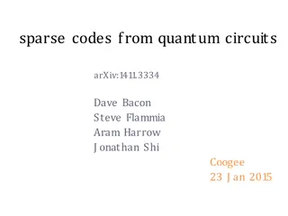 Quantum Circuits for Sparse Codes and Error Correction