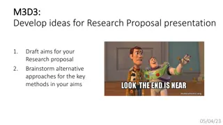 Developing A Research Proposal: Aims and Methods Exploration
