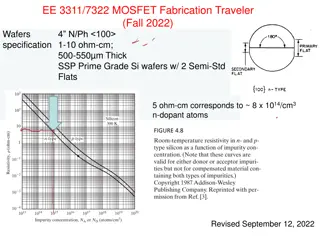 MOSFET Fabrication Traveler Wafers Specification Fall 2022