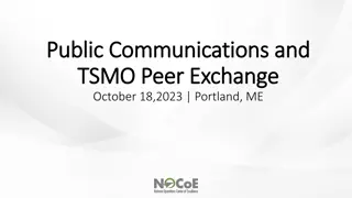 TSMO Peer Exchange: Public Communications & Best Practices Overview