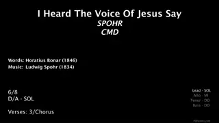 Voice of Jesus: Spohr Hymn by Bonar (1846) - Images and Verses