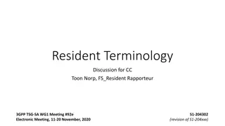 Resident Terminology Discussion for CC Toon Norp at 3GPP Meeting #92e