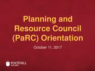 Foothill College Planning and Resource Council Overview
