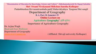 Importance of Agriculture Geography in Educational Dissemination