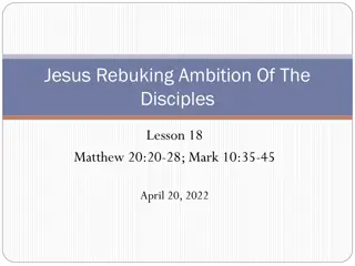 Jesus Rebuking Ambition of the Disciples: Lessons and Insights