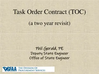 Task Order Contract (TOC): General Requirements and Selection Process