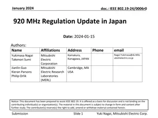 IEEE 802.19-24 January 2024 Document on 920MHz Regulation Update in Japan