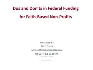Federal Funding Dos and Don'ts for Faith-Based Non-Profits