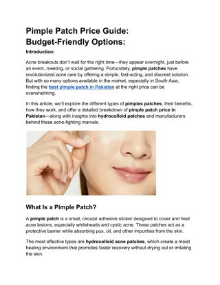 Pimple Patch Price Guide Budget-Friendly Options