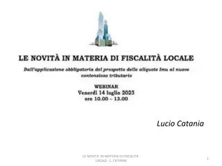 Latest Updates on Local Taxation in Catania: IMU and TASI Unification