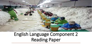 Reading Section Overview of English Language Component 2 Paper