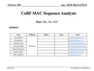 IEEE 802.11-574-r0: CoBF MAC Sequence Analysis and Use Cases