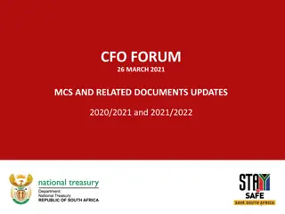 Updates and Amendments to CFO Forum Documents 2020/2021