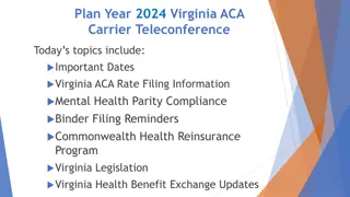 Virginia ACA Carrier Teleconference - Plan Year 2024 Updates