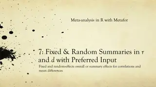 Conducting Meta-analysis in R Using Metafor: Fixed & Random Summaries for Correlations and Mean Differences