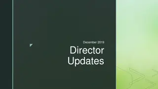 December 2019 Director Updates and Plans for Adult Education Transition