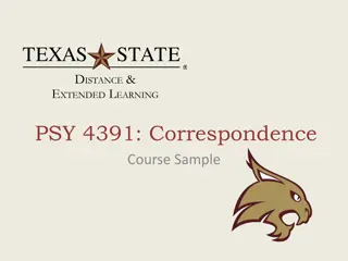 Distance & Extended Learning Psychology Course - Correspondence Sample