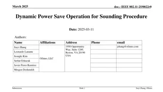 IEEE 802.11-25/0022r0 Dynamic Power Save Operation for Sounding Procedure