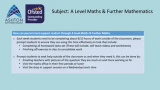 Supporting A-Level Mathematics and Further Mathematics Students Effectively