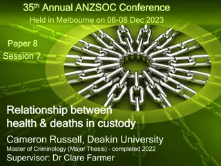 Understanding the Relationship Between Health and Deaths in Custody in Australia