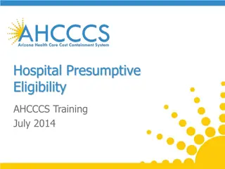 Comprehensive Guide to Hospital Presumptive Eligibility under AHCCCS Training