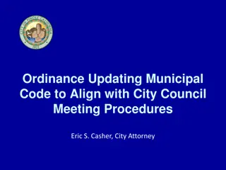 Pinole Municipal Code Updates for City Council Meeting Procedures