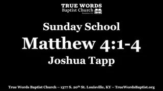 Lesson on Temptation and Faith in Matthew and Hebrews