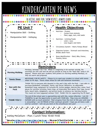 Kindergarten and First Grade Physical Education News