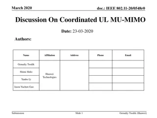IEEE 802.11-20/0548r0 Coordinated UL MU-MIMO Discussion