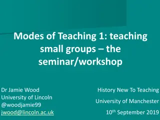 Effective Strategies for Teaching Small Groups in Seminars and Workshops