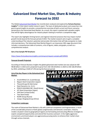 Galvanized Steel Market Size, Share & Industry Forecast to 2032