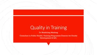 Training Pathway Review and Quality Governance in Public Health