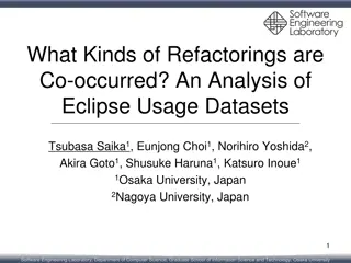 Co-Occurred Refactorings in Eclipse Usage Datasets Analysis