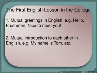 First English Lesson College: Greetings, Introductions & Learning Basics