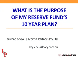 Purpose of Reserve Fund's 10-Year Plan for Strata Companies