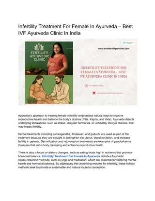 Infertility Treatment For Female In Ayurveda – Best IVF Ayurveda Clinic In India