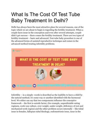 What Is The Cost Of Test Tube Baby Treatment In Delhi