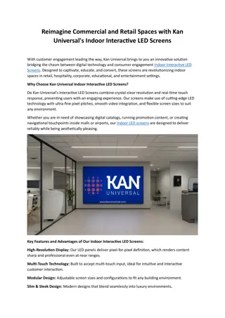Reimagine Commercial and Retail Spaces with Indoor Interactive LED Screens