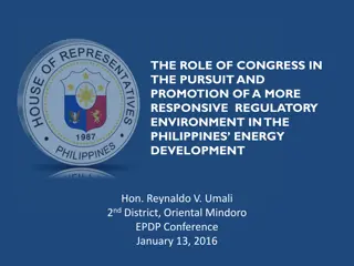 Role of Congress in Promoting Responsive Regulatory Environment in Philippines Energy Development